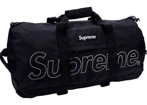 fake black supreme duffle bag|supreme duffle bag fw18 black.